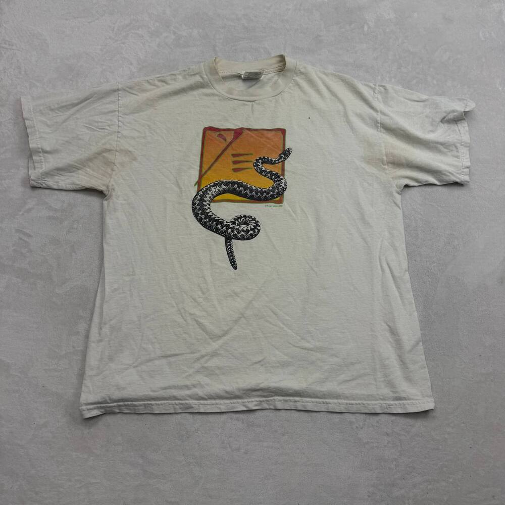 Iron Maiden The Masterworks Tour 2000 Men's White T-Shirt Size XL Snake Graphic